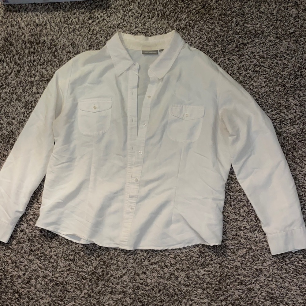 croft&barrow women’s button-down top, size xl, beige